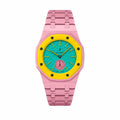 Bracelet Royal Pop Otg Roz avec cadran Royal Pop clipsé — © 2026 Royal Pop Lab