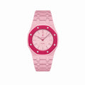 Bracelet Royal Pop Otto Rosso avec cadran Royal Pop clipsé — © 2026 Royal Pop Lab